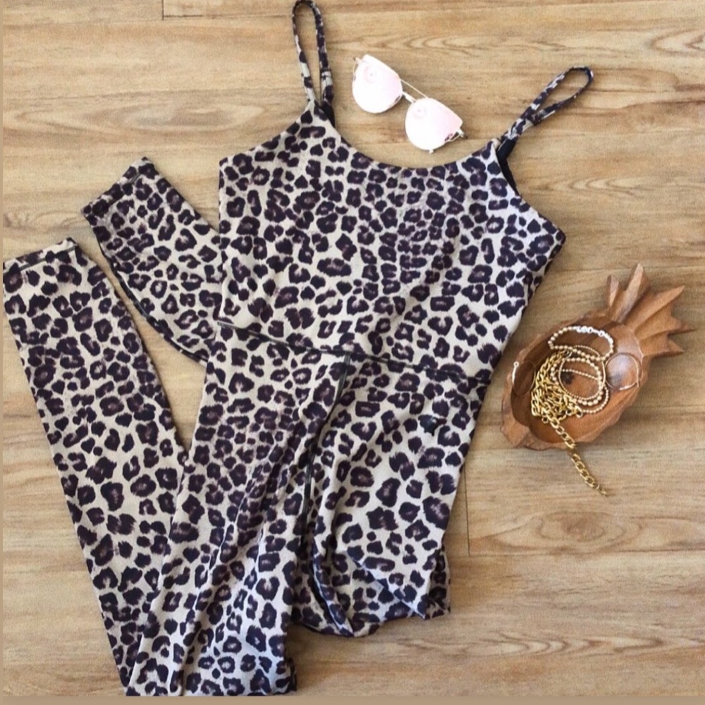 Good American Precision Jumpsuit Leopard